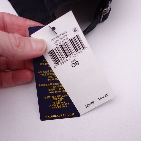 NEW Polo Ralph Lauren Men's Core Replen Classic Sport Dad Cap OS Black - Picture 7 of 7